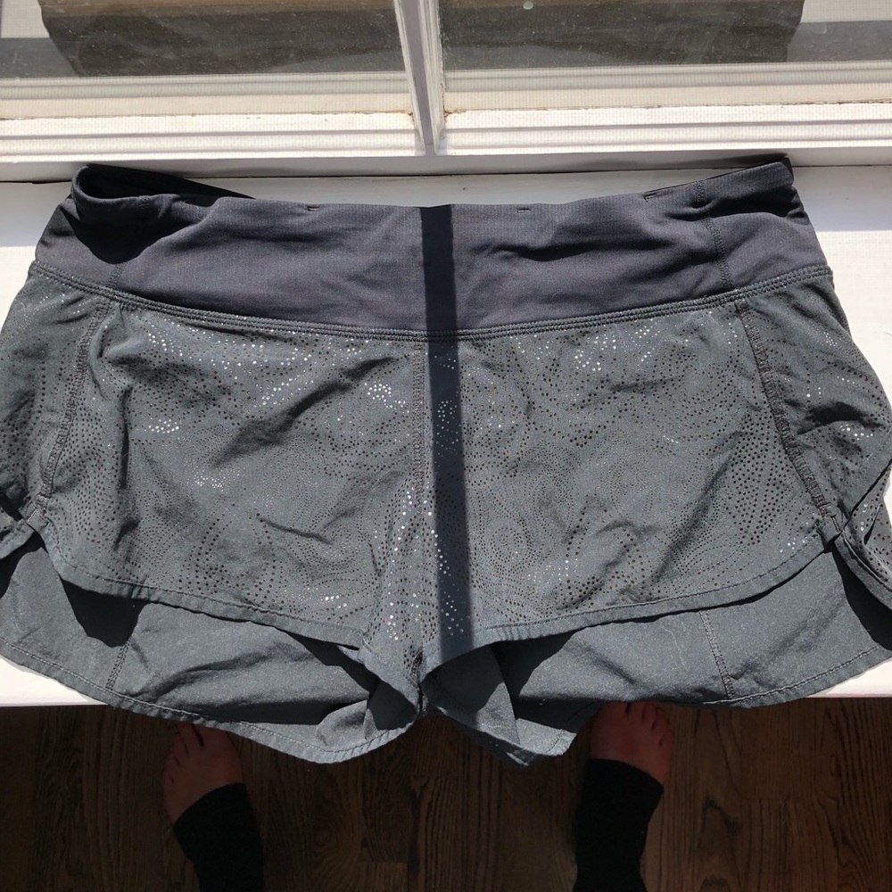Rare Black with Pattern Lululemom Speed Short